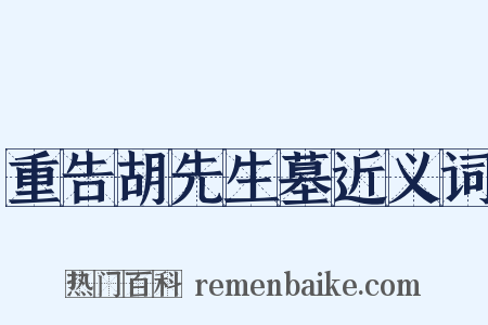 重告胡先生墓近义词是什么意思的图片